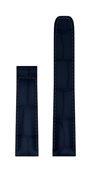 Blue Alligator Strap watch strap 19 MM - MV135267 Baume & Mercier Front -