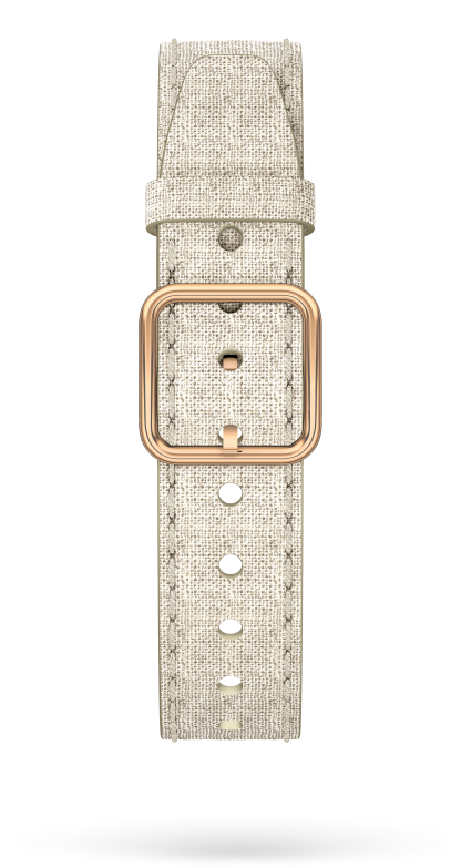 Correa de lino beige, hebilla acero PVD 15.0 MM - MXE0HP38 Baume & Mercier Front