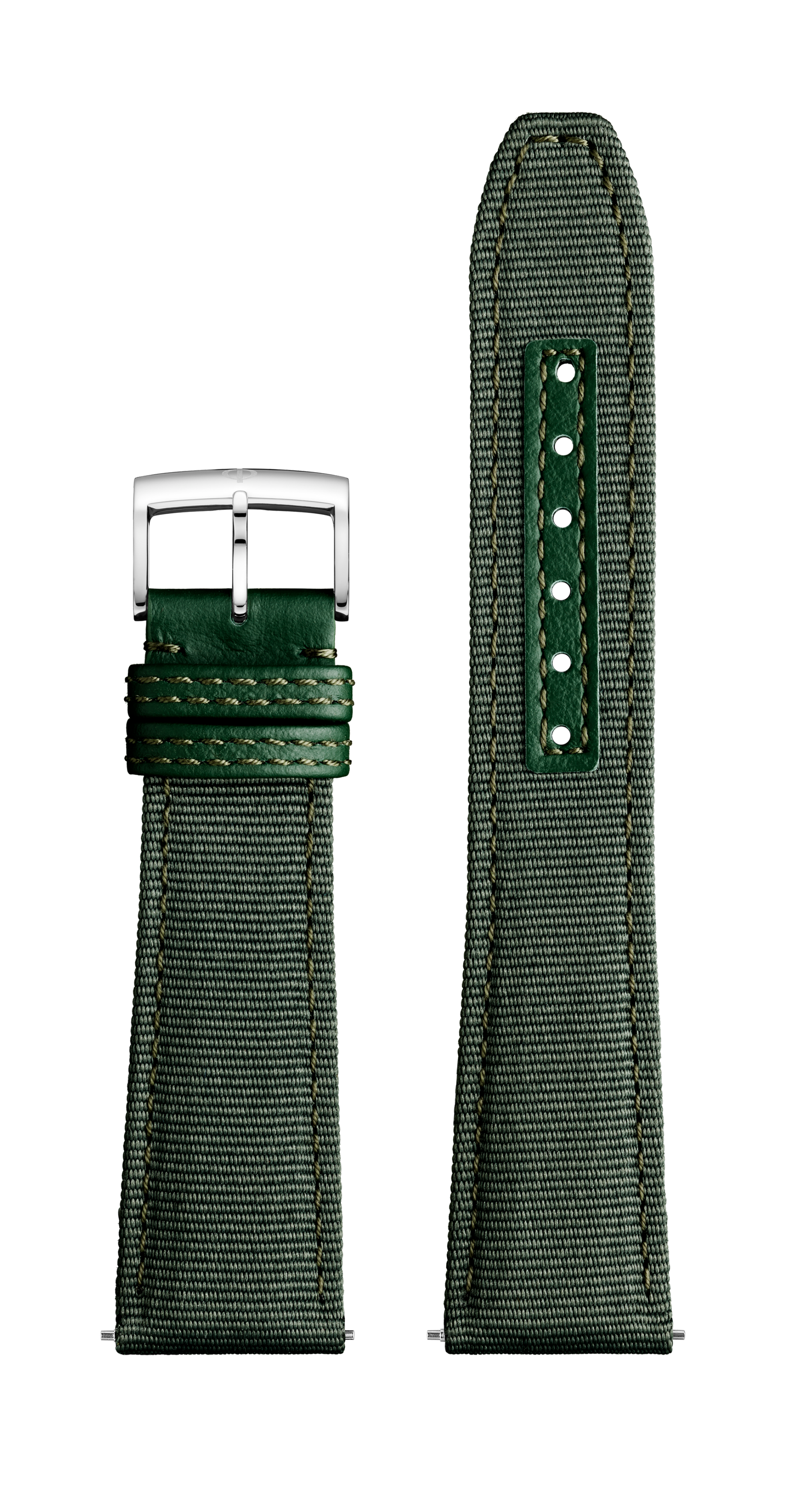 Bracelet toile vert, boucle ardillon 22.0 MM - MXE0N0Q7 Baume & Mercier Face