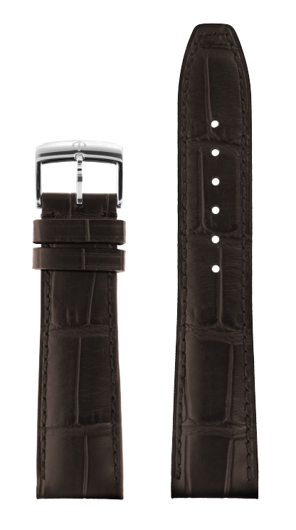 Strap en cuir de veau brun foncé, boucle ardillon en acier 21.0 MM - MXE0XQC1 Baume & Mercier Face