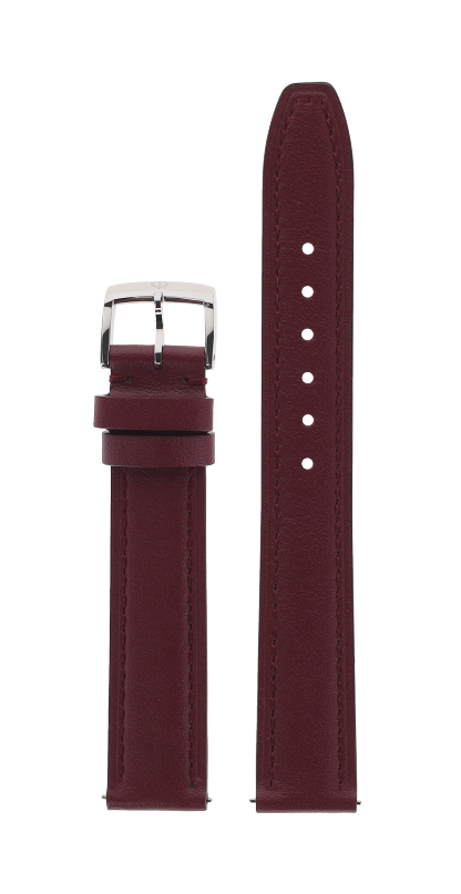 Cherry Red Calfskin Strap, Steel Pin Ardillon Buckle 15.0 MM - MXE0N0M2 Baume & Mercier Front