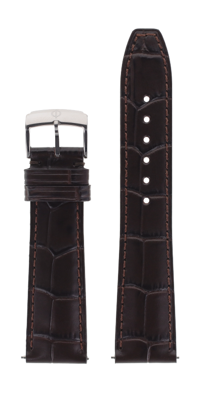 Dark brown Alligator-motif calfskin Strap 21.0 MM - MXE0N0MJ Baume & Mercier Front