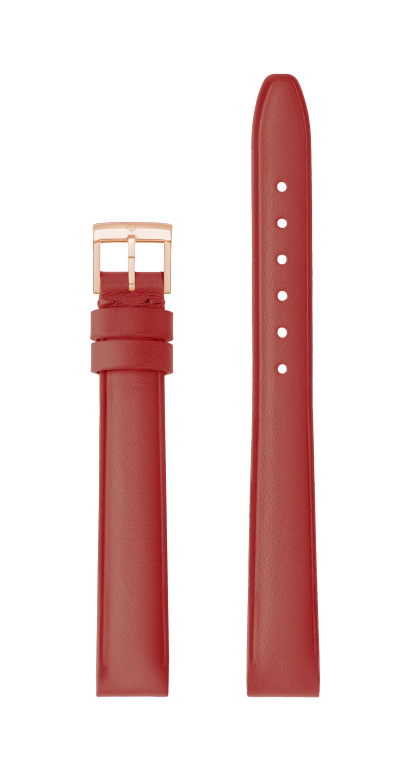 Cherry Red Calfskin Strap, PVD Pin Buckle 13.0 MM - MXE11RGV Baume & Mercier Front
