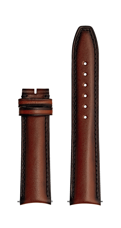 Armband aus patiniertem braunem Kalbsleder 20.0 MM - MXE0R0TX Baume & Mercier Front
