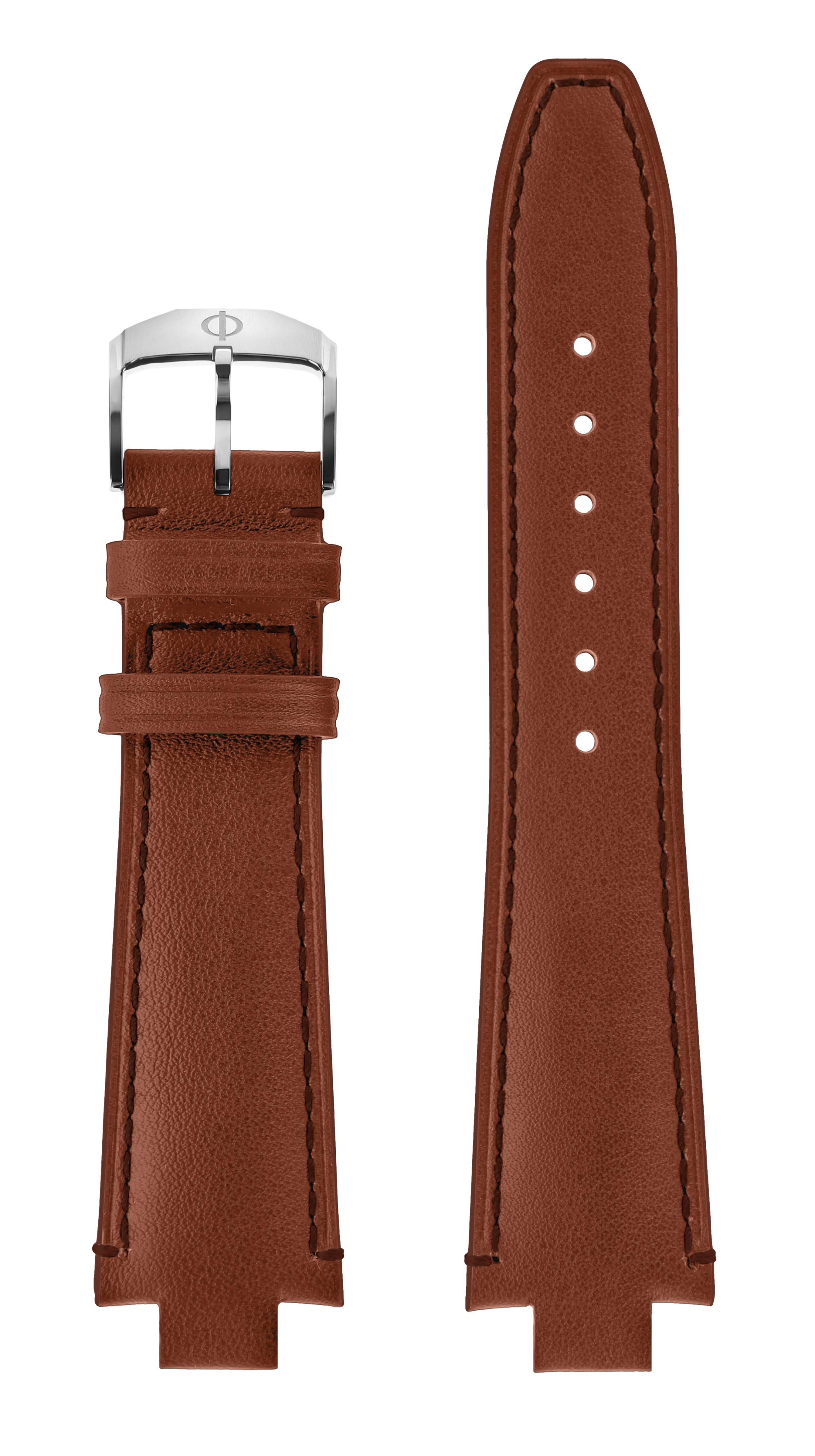 Gold Calfskin Strap, Steel Pin Buckle 10.5 MM - MXE10H9L Baume & Mercier Front