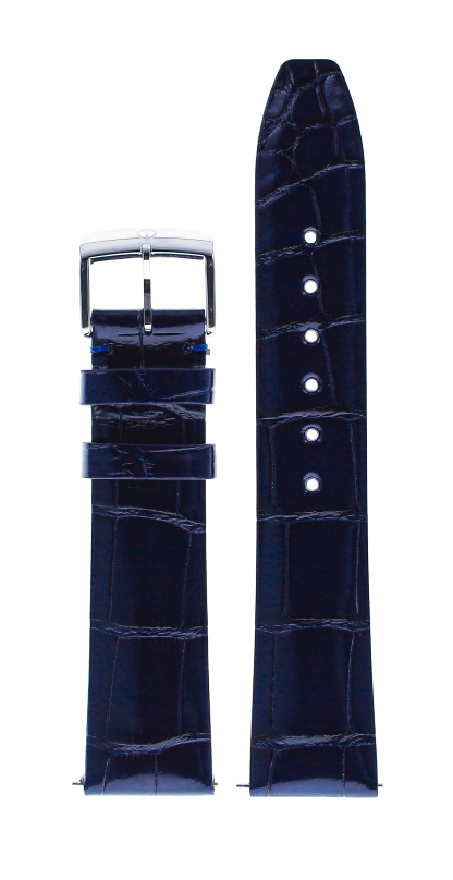 Glossy blue All shiny square scales alligator Strap 18.0 MM - MXE08GWQ Baume & Mercier Front
