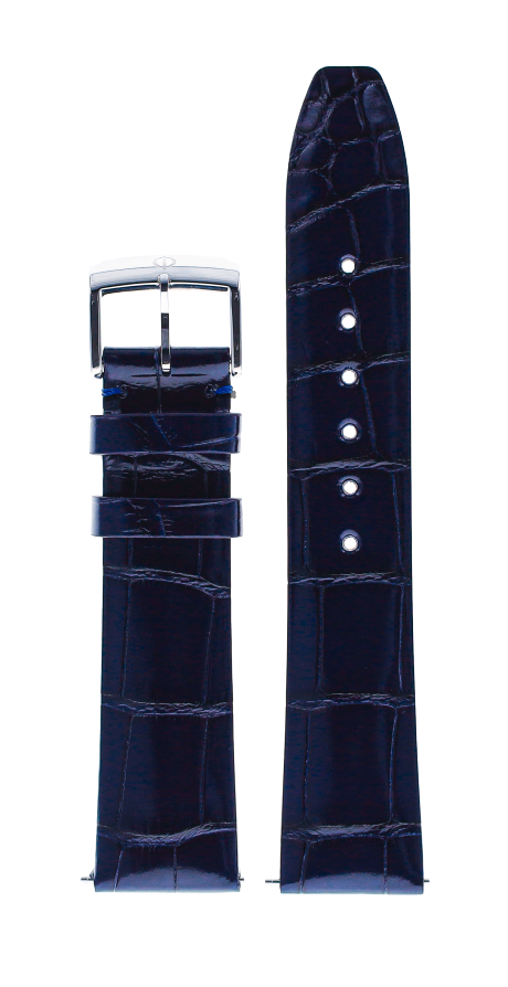 Glossy blue All shiny square scales alligator Strap 18.0 MM - MXE08GWQ Baume & Mercier Front
