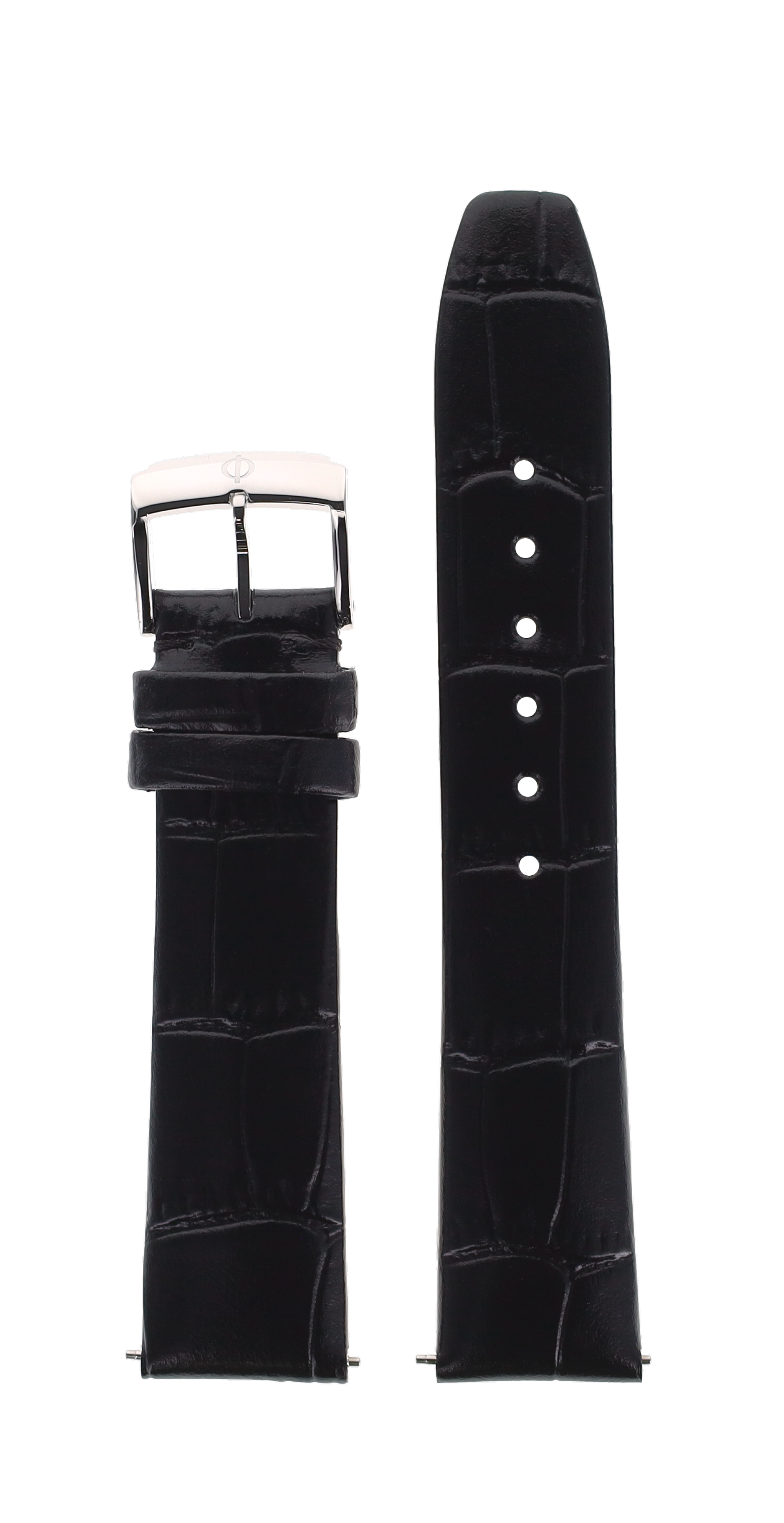 Black Calfskin Strap, Alligator pattern, Steel Pin Ardillon Buckle 18.0 MM - MXE0N0RR Baume & Mercier Front